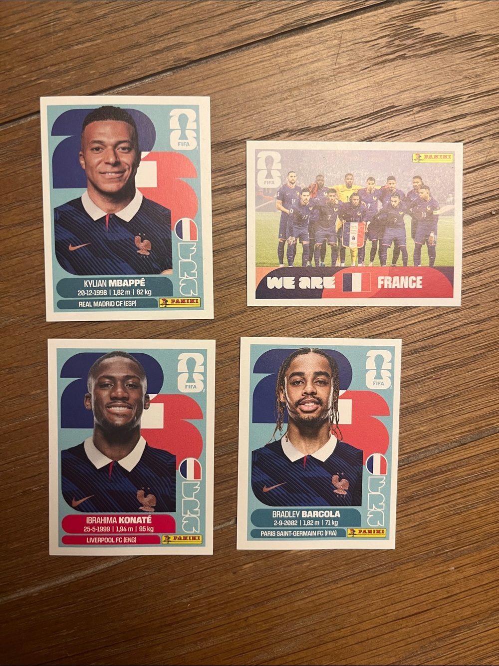 Panini France National Team Stickers - Blue & Red